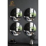 LucitART 4 Adet 20x20 Cm Yuvarlak Gümüş Ayna Pleksi | Dekoratif Hafif Pleksi Ayna | Modern Duvar Dekoru | Oval Form Pleksi Ayna Gümüş Renk Modern Ev Duvar Dekorasyonu