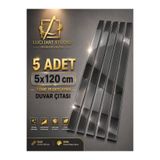 LucitART 5 Adet 5x120 cm Pleksi Ayna Duvar Çıtası Füme, Siyah, Mavi, Kırmızı, Mor, Bakır, Rose Gold Kendinden Yapışkanlı Dekoratif Duvar Şeridi | Şerit Pleksi Ayna | Duvar dekorasyonu pleksi ayna