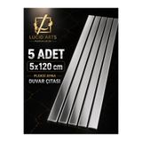 LucitART 5 Adet 5x120 cm Pleksi Ayna Duvar Çıtası Gold & Gümüş Kendinden Yapışkanlı Dekoratif Duvar Şeridi | Şerit Pleksi Ayna | Gold Şerit Pleksi Ayna | duvar dekorasyonu pleksi ayna