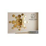 LucitART Dekoratif Yuvarlak Pleksi AYNA GÖRÜNÜMLÜ 1mm Altın (Gold) Renk Kendinden Yapışkanlı (12 Adet)