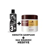 Luck Cherıe Professıonal,Keratın Şampuanı 100Ml+Krestall Collegen Saç Bakım Onarıcı Maskesı Kuru Saçlar İçin4