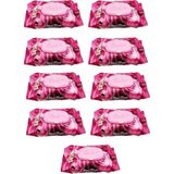 Luckido 90 Adet Kapaklı Gül Kokulu 9 Paket Red Rose Islak Havlu Mendil