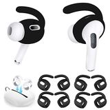 Luckvan 4 çift kulak kancası AirPods Pro 2 için silikon saklama çantası kulakiçi kapak AirPods Pro2 aksesuar kanat kulak uçları siyah