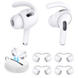Luckvan AirPods Pro 2 için yedek kulak kancaları kulak uçları kaymaz silikon kulaklık kapağı AirPods Pro2 aksesuar kanat uçları beyaz 4 çift