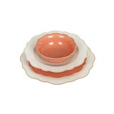 Lucky Art 24 Parça Laurance Krem Yanık Turuncu New Bone China Yemek Takımı