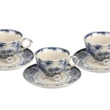 Lucky Art Florantıne 6Lı Ayaklı Çay Fincanı Set Mavi