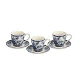 Lucky Art Florantıne 6'lı Mavi Kahve Fincanı Set