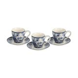 Lucky Art Florantıne 6'lı Mavi Kahve Fincanı Set