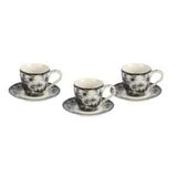 Lucky Art Florantıne 6'lı Siyah Kahve Fincanı Set