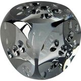 Lucky Art Gri Kristal 7x7x7 cm Cam Dekoratif Zar