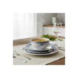Lucky Art Outlet Florance Mavi&Beyaz Desenli New Bone China Porselen 24 parça Yemek Takımı