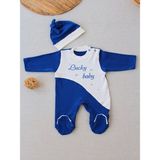 Lucky Baby Nakışlı Es Çizgi Boy Şapkalı Erkek Bebek Tulumu Lacivert - 0 - 3 Ay