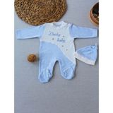 Lucky Baby Nakışlı Es Çizgi Boy Şapkalı Erkek Bebek Tulumu Mavi - 3 - 6 Ay