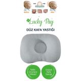 Lucky Day Kafa Yastığı Gri Bebek Kafa Yastığı, Air Düz Kafa Yastık, Bebek Yastığı, Organik Pamuk Kumaş