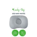Lucky Day Kafa Yastığı Gri Bebek Kafa Yastığı, Kafa Yastık, Bebek Yastığı, Organik Pamuk Kumaş