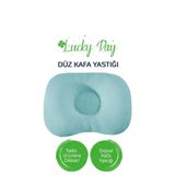 Lucky Day Kafa Yastığı Mavi Bebek Kafa Yastığı, Kafa Yastık, Bebek Yastığı, Organik Pamuk Kumaş