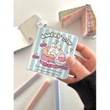 Lucky Day Tavşan Pastalı Sert Kapaklı 130 Yaprak Renkli Mini Planlayıcı/Not Defteri/Mıknatıslı Ajanda