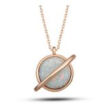 Lucky Gümüş Rose Opal Taşlı Gezegen Kadın Kolye
