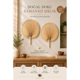 Lucky Love Doğal El Yapımı Yelpaze Duvar Dekoru 53x41 cm Hasır Duvar Süsü Bohem Rustik Salon Yatak Odası Dekoru