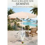 Lucky Love Plaj Bahçe Balkon Için Bükülebilen Şemsiyesi Ince Branda Kumaş - 2 Metre Yükseklik / 170 cm Genişlik - Açık Bej