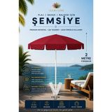 Lucky Love Plaj Bahçe Balkon Için Bükülebilen Şemsiyesi Ince Branda Kumaş - 2 Metre Yükseklik / 170 cm Genişlik - Bordo