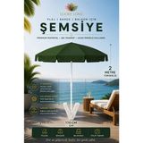 Lucky Love Plaj Bahçe Balkon Için Bükülebilen Şemsiyesi Ince Branda Kumaş - 2 Metre Yükseklik / 170 cm Genişlik - Haki