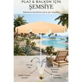 Lucky Love Plaj Bahçe Balkon Için Bükülebilen Şemsiyesi Ince Branda Kumaş - 2 Metre Yükseklik / 170 cm Genişlik - Krem