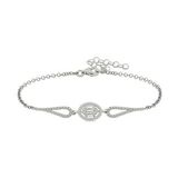 Lucky Rodyum Oval Baget Gümüş Bileklik