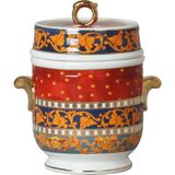 LuckyArt Clarıssa Bone Chına Porselen Mavı Beyaz Kulplu Kavanoz 16 Cm