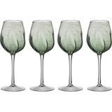 LuckyArt Lefora Yeşil Cam 4’lü Kadeh Seti - 300 ml
