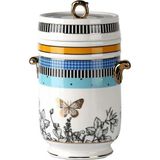 LuckyArt Lucky Art Maggey New Bone China Porselen Kulplu 18 Cm Kavanoz - Çok Renkli