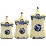 LuckyArt Margaret New Bone Vazo Form 3lu Kavanoz Seti - Beyaz - 3 Adet - 1000 ml