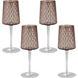 LuckyArt Rosea Lucky Art 4lu Cam Kadeh Seti Mocha - Kahve - 340 cc