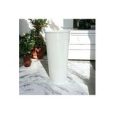 LUCKYHOMES Dekoratif Galvaniz Beyaz Çiçeklik,Şemsiyelik,Vazo.Saksı 49X25