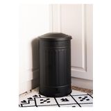 LUCKYHOMES Galvaniz 24lt 50x30cm Orta Boy Çöp Kovası Siyah,Metal Paslanmaz Pedallı Çöp Kovası