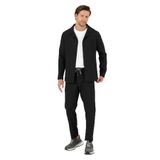 Lucos Erkek Siyah Likralı Esneyen Kumaş 2'li Overshirt Ceket+Jogger Lastikli Pantolon Siyah 56