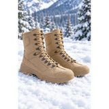 Lucy Shoes YG999 Unisex Bağcıklı Ortopedik Taban Günlük Süet Askeri Postal Bot Skt Bej
