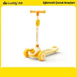Luddy B Duck 🛴 Luddy B.DUCK LED Işıklı 3 Tekerlekli Çocuk Scooter | Katlanabilir | 3-8 Yaş | 100 Kg Taşıma Kapasiteli | Sepet Hediyeli - Sarı - Beyaz - SARI