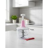 Ludıa 5 Bıçaklı Jumbo El Rondosu Doğrayıcı 2,5 Lt ve Sebze Meyve Soyacağı Küpe Hediyeli - Çok Renkli