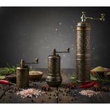 LUDIA Zamak Metal Antik Renk 3 lü Set Karabiber,Kahve,Çörek Otu El Değirmeni Öğütücü Grinder S2