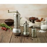 LUDIA Zamak Metal Gümüş Renk 3 lü Set Karabiber,Kahve,Çörek Otu El Değirmeni Öğütücü Grinder