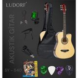 Ludorf Sy 540 Akustik Gitar Profesyonel Gitar Tüm Aksesuarları HEDİYE - Bordo