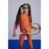 Luess Kız Çocuk Fitilli Oranç Balıkçı Yaka Bluz Tayt Takım - Oranj - 3 - 4 Yaş