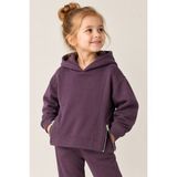 Luess Kız Çocuk Mürdüm Kapüşonlu Fermuar Detaylı Sweatshirt - Mor - 3 - 4 Yaş