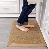 LUFEIJIASHI Küçük Mutfak Kilimleri ve Paspasları Kaymaz Yıkanabilir Mutfak Yolluğu Halı Emici Çiftlik Evi Tarzı Mutfak Paspasları Lavabonun Önünde (Açık Kahve, 20X32)