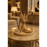 lufen deco Mermer Desenli Dekoratif Beton Tepsi Seti 4 Parça | Mumluk, Vazo ve Oda Kokusu Tepsisi | Modern Ev Dekoru