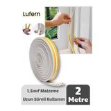 Lufern 2 Metre Beyaz Pvc Doğrama Kapı Pencere Soğuk Geçirmez Sızdırmaz Izolasyon Fitil Yapışkanlı 1x2=2 mt