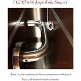 Lufern 4'lü Elastik Kapı Kolu Stoperi Silikon Duvar Koruma Aparatı Çarpma Önleyici Pratik Pencere - 4 Adet