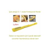 Lufern Çok Amaçlı 5'i 1 Arada Fonksiyonel Rende Peynir Havuç Limon Kabuğu Sebze Meyve Patates Havuç