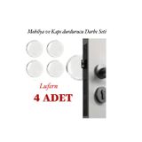 Lufern Çok Amaçlı Şeffaf Silikon Mobilya ve Kapı Durdurucu Darbe Pedi 4'lü Set Darbe Emici Yapışkanlı